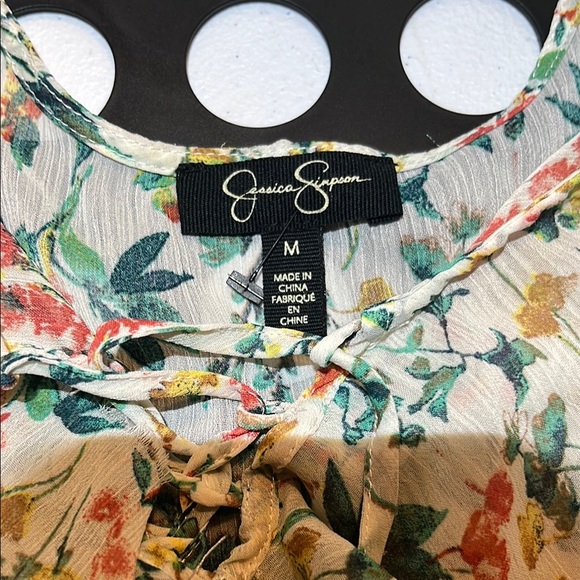 Jessica Simpson Cream Ruffled Bib Collar layer Blouse - Picture 5 of 6